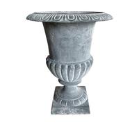 Jardinière en Fonte Grise Style Médicis Vase Vasque Pot de Fleur 24x24x30,5cm