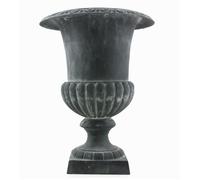 Jardinière en Fonte Grise Style Médicis Vase Vasque Pot de Fleur 31,5x31,5x42cm