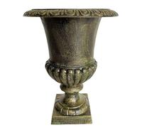 Jardinière en Fonte Vert Anglais Style Médicis Vase Vasque Pot de Fleur 31,5x31,5x42cm