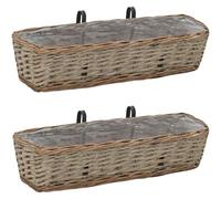 Jardinière en osier avec revêtement en polyéthylène (lot de 2)