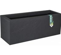 Jardinière en plastique 80 cm – Vase à fleurs rectangulaire 40 x 80 x 40 cm – Aspect béton – Anthracite – Usage intérieur et extérieur