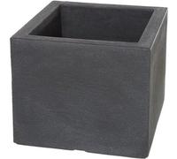 Jardinière en plastique anthracite, style moderne, carrée, env. 40 x 40 x 33 cm, résistante au gel