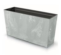 Jardinière en plastique avec insert pour plantes, dimensions 77x40 cm, aspect béton structuré, grande taille, avec 2 stabilisateurs, résistante aux UV. Convient pour l'intérieur et l'extérieur