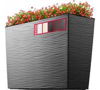 Jardinière en plastique KADAX, pot, rectangulaire, graphite