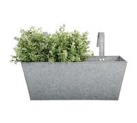 Esschert Design Jardinière en zinc rectangulaire avec accroche 7,5 litres 40 x 15 x 15 cm Gris