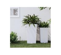 VIDAXL Jardinière blanc rotin - 32,5x32,5x61 cm