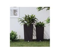 vidaXL Jardinière et intérieur amovible marron 21 /49 L rotin PP364676 Marron G