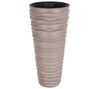 Jardinière et intérieur amovible moka 18/45 L PP aspect rainuré