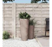 Vidaxl Jardinière Et Intérieur Amovible Moka 18/45 L Pp Aspect Rainuré