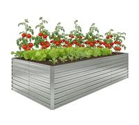 Jardinière extérieure - Outsunny - rectangulaire - avec bordure de sécurité et fond ouvert - 240 x 120 x 60 cm - gris argenté