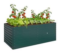 Outsunny Jardinière extérieure, jardinière surélevée galvanisée, carré Potager de Jardin rectangulaire avec Bordure de sécurité et Fond Ouvert, pour Fleurs et légumes, 160 x 80 x 60 cm, Vert