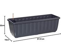 Jardinière Famanu avec système d'arrosage - environ 975 x 22 x 19 cm - en plastique, couleur anthracite