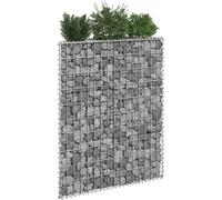 Jardinière - Forme trapézoïdale - 80 x 20 x 100 cm - Potager surélevé - Modèle « Steinkiste » - Métal galvanisé - Argent - Résistante aux intempéries et stable
