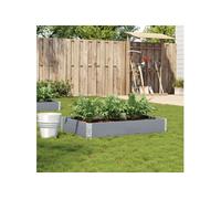 Jardinière gris 120x80 cm bois massif de pin G
