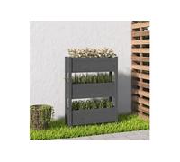 vidaXL Jardinière 77x25x104,5 cm – Pin massif – Gris