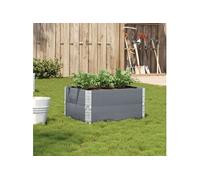 Jardinière gris 80x60 cm bois massif de pin