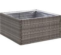 Jardinière Gris 80x80x40 cm Résine tressée