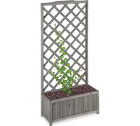 Jardinière grise avec treillis