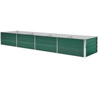 Jardinière haute en acier - Entretien du jardin - Métal galvanisé - 320 x 80 x 45 cm - Vert