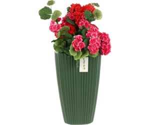 Jardinière haute insert carré H 60cm vert rainures élégant