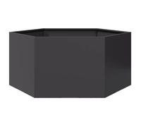 Jardinière hexagone en acier - vidaXL - 104x90x45 cm - Noir - Résistante aux intempéries - Modèle surélevé - Fond ouvert