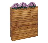 Jardinière Hwc-L21, Bac À Plantes Surélevé Pot De Fleurs, Carré 77x63x23cm Outdoor Acacia Bois Certifié Mvg, Brun Marron