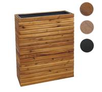 Mendler Bac à plantes HWC-L21 surélevé carré 77x63x23 cm Acacia FSC® brun