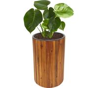 Jardinière HWC-L24, bac à fleurs, rond 50x34cm Outdoor bois d'acacia MVG, brun