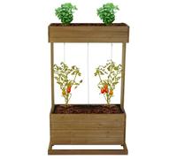 Jardinière Hwc-L72, Bac À Fleurs, 145x85x50cm Outdoor Sapin Bois Mvg, Brun Marron