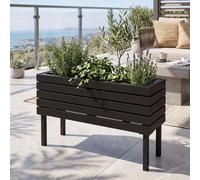 Jardinière HWC-P84, jardinière d'extérieur en acier « Acacia » 36 x 62 x 22 cm, ® ~ noir