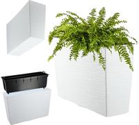 Jardinière - Jardinière rectangulaire avec insert - 19 x 56 cm - Blanc