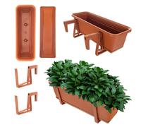 Jardinière KADAX avec dessous de plat et supports, terre cuite, 50 cm