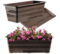 Jardinière KADAX avec dessous de plat, marron, 40 cm