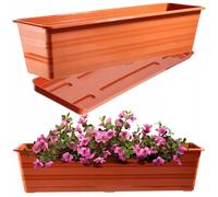 Jardinière KADAX avec dessous de plat, terre cuite, 60 cm