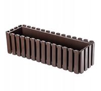 KADAX Jardinière de Balcon - 60 cm Pot de Fleurs en 2 Tailles, Pot de Fleurs à Aspect Lattes, jardinière avec Bouchon en Caoutchouc, Marron