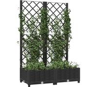 Jardinière large en PP résistant aux UV - 80 x 40 x 121,5 cm - Noir - Autonettoyante - Jardinière climatisée pour plantes d'extérieur