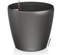 Jardinière LECHUZA CLASSICO Premium 70 anthracite métallisé | Jardinière avec système d'arrosage | Surface métallisée | Ø 70 x 64,5 cm | 14663