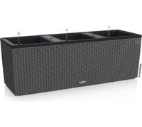 Jardinière LECHUZA Trio Cottage 30, 100 x 32,5 x 34,5 cm, 42 L, Kit Complet, Granit