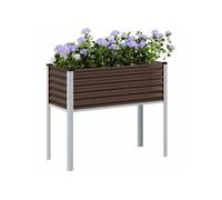 Bac à plantes Brun 100x41x90 cm Acier
