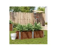 Jardinière marron 150x50 cm bois massif de pin