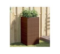 vidaXL Bac à plantes en poly rotin 40x40x80 cm Brun