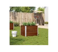 Jardinière marron 80x60 cm bois massif de pin