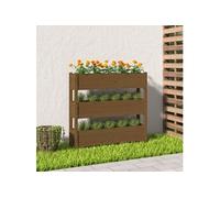 vidaXL Bac à plantes brun miel 112x25x104,5 cm Pin massif