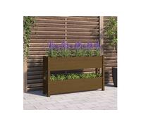vidaXL Bac à plantes brun miel 112x25x66 cm pin massif