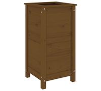 Jardinière marron miel 40x40x78 cm bois massif de pin