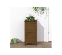 vidaXL Bac à plantes brun miel 40x40x78 cm pin massif