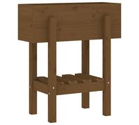 Jardinière marron miel 62x30x69 cm bois massif de pin