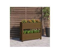 vidaXL Bac à plantes brun miel 77x25x66 cm pin massif