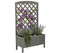 Jardinière Melko® - 72 x 30 x 120 cm - En bois - Gris - 1 bac à fleurs inclus