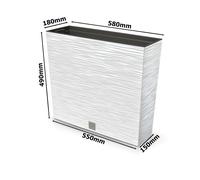 Haut Bac À Fleurs Bac À Balcon Bac À Plantes Pot De Fleur Blanc L 58 Cm Avec Insert Cache-Pot En Plastique Unique Multicolore